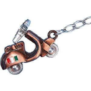 Sleutelhanger - Italiaanse Scooter - Koper - Brons - Scooter Accessoire