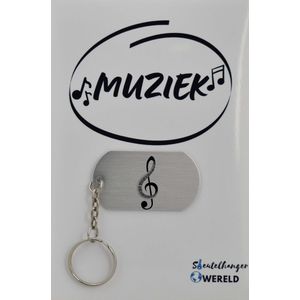 muzieknoot Sleutelhanger inclusief kaart - muzieknoot cadeau – muzieknoot - Leuk kado voor je vriend om te geven - 2.9 x 5.4CM