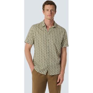 No Excess Mannen Kortemouwen Overhemd Met Grafisch Patroon Voor Zomerse Looks Bruin XL