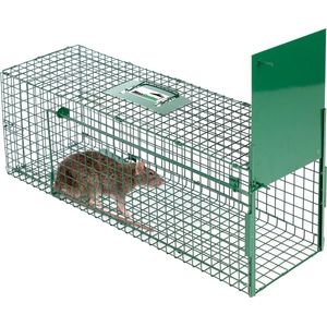 MaxxGarden Vangkooi voor dieren van 72x25x30cm - rattenval - Rattenkooi - dubbele ingang - opvouwbaar