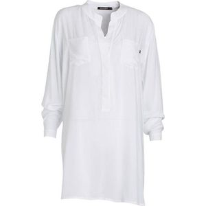 Dames blouse tuniek wit volwassen lange mouw  viscose  luxe chic maat 38