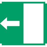 Pictogram bordje Deur schuift naar links | 150 * 150 mm | verpakt per 2 stuks