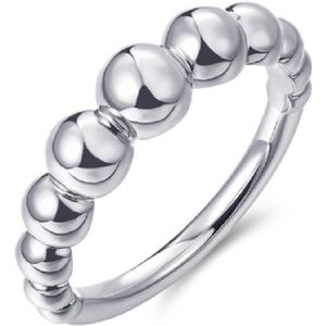 Schitterende Zilveren Stapel Bolletjes Ring 19.00 mm. (maat 60) | Damesring | Aanschuifring