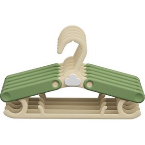 Kledinghangers baby - Verstelbare - Kinder kleerhangers - Kledinghangers kind - Antislip - 5 stuks - Groen