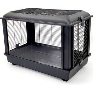 PetTastic® - Hamsterkooi - Cavia kooi - Rattenkooi - Knaagdieren - Zwart - Groot - Transparant - Accessoires