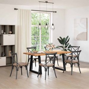 vidaXL Eettafel rechthoekig 180x90x74 cm massief eikenhout lichtbruin - Eettafel - Eettafels - Eetkamertafel - Keukentafel