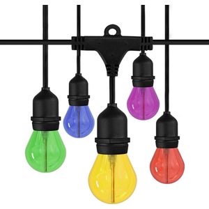Ledvion Prikkabel, E27 LED Lamp, 40 Meter, 960W, IP65, Incl. 40 Gekleurde LED Lamp, Lichtsnoer Buiten, Sfeerlamp, Binnen Lamp, Buiten Lamp, Feestverlichting Buiten