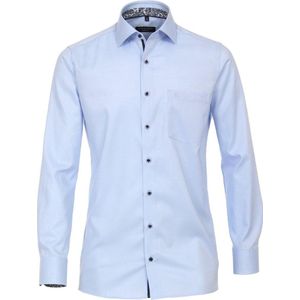 CASA MODA modern fit overhemd - structuur - blauw - Strijkvriendelijk - Boordmaat: 41