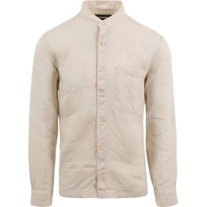 Marc O'Polo regular fit heren overhemd - popeline - beige - Strijkvriendelijk - Boordmaat: 45/46