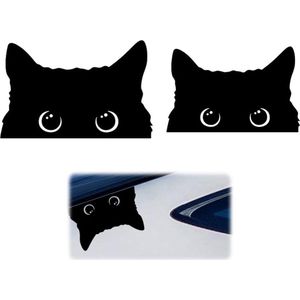 Schattige katten autostickers - vinyl reflecterend - zelfklevend - grappig - 2 stuks