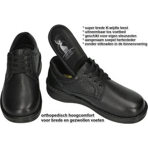 G-comfort -Heren - zwart - geklede lage schoenen - maat 48