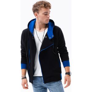 Hoodie met rits voor heren B297 - zwart - sale