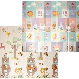 OFMOTRA Speelmat Baby - Speelkleed - Dubbelzijdige Speelmat Foam - Kruipmat - Opvouwbaar - Antislip en Waterafstotend - Beertjes -1.5 CM Dik-180 x 200 CM