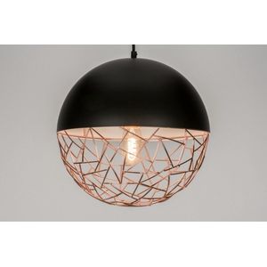 Lumidora Hanglamp 72230 - BARCELONA - E27 - Zwart - Koper - Roodkoper - Metaal - ⌀ 35 cm