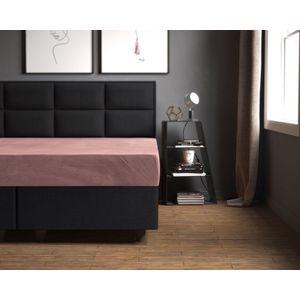 Sleeptime Hoeslaken Velvet - 160x200 - Super Zacht - Roze