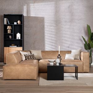 Bronx71® Industriële hoekbank Memphis eco-leer beige links