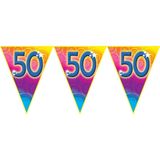 Verjaardag thema 50 jaar geworden feest vlaggenlijn van 5 meter - Feestartikelen/versiering