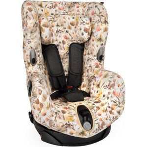 Autostoelhoes Geschikt voor Maxi Cosi Axiss - Maxi Cosi Hoes Groep 0-1 - Zacht Katoen - Perfecte Pasvorm - Beige - Wilde Bloemen