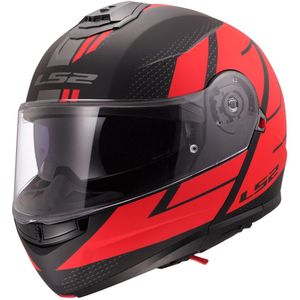 LS2 FF908 Strobe II systeemhelm Code zwart rood M