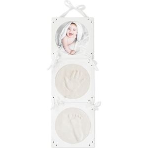 Afdrukplaatje complete set, gipsafdruk baby hand en voet | 3D fotolijst | baby afdrukset | Gibsafdrukset baby hand en voet | Afbeeldingen set met frame | Gib-afdrukset handen | Voetafdruk baby