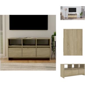 vidaXL Tv-meubel - Sonoma Eiken - 102x37.5x52.5cm - 3 laden en 3 schappen - Kast