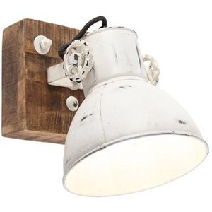 QAZQA mangoes - Industriele Plafondlamp - 1 lichts - Ø 180 mm - Wit - Industrieel - Woonkamer | Slaapkamer | Keuken