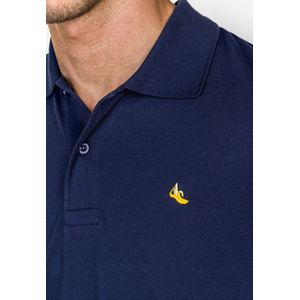 A-dam Sexy Banana - Polo Shirt - Heren - Volwassenen - Vegan - Korte Mouwen - Polo's - Katoen - Blauw - XXL