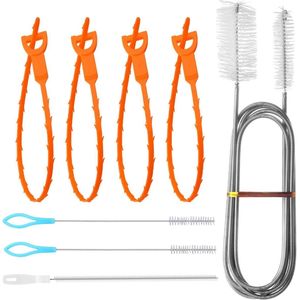 Nordivar - Flexibele afvoerborstel voor buisreiniging - Extra lange afvoerborstel voor toiletten en badkuipen