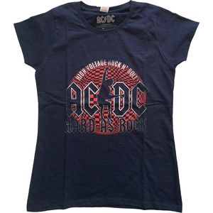 AC/DC - Hard As Rock Dames T-shirt - XS - Blauw