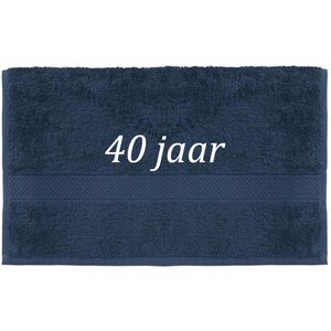 Handdoek - 40 jaar - 100x50cm - Donker blauw