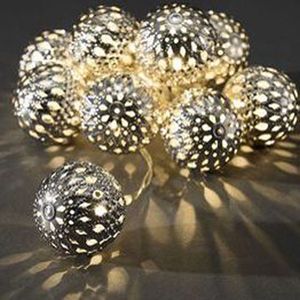 Lichtslinger batterij led zilver balletjes