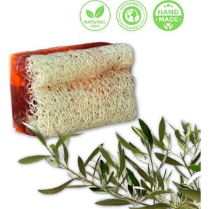 De Vitamineshop - Natuurlijke Guava Zeep Blok met Luffa – 100% Natuurlijke & Handgemaakte Scrubzeep - Handzeep - Douchezeep - Cadeau - 120 gr