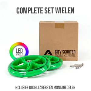 Apollo City Scooter 200mm Vervangende LED wielenset - Pro Wheels met ABEC 7 kogellagers, vervangende wielen voor step passend voor City-Scooter