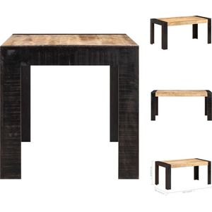 vidaXL Eettafel - Industriële Stijl - Massief Ruw Mangohout - 160x80x76 cm - Tafel