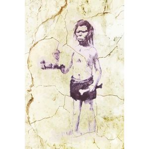 BANKSY Fast Food Caveman Canvas Print