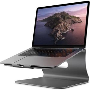 Aluminium Laptop- en MacBook-standaard - Laptopverhoger - Laptopstandaard - Geschikt voor Apple MacBook en Alle Laptops 11 tot 16 inch - Stijlvolle Desktopstandaard - Grijs