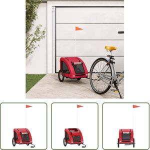 The Living Store Hondenfietskar - Comfortabele Oxfordstof - Stevig ijzeren frame - Veilige rit - Rood - 125 x 63 x 66 cm