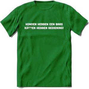 Kattenbediening - Katten T-Shirt Kleding Cadeau | Dames - Heren - Unisex | Kat / Dieren shirt | Grappig Verjaardag kado | Tshirt Met Print | - Donker Groen - 3XL