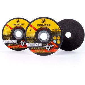 Pegatec High Performance - 5 Stuks - Doorslijpschijf 125 x 2,5mm – Geschikt voor Metaal/Staal – Voor Haakse Slijper/Slijptol