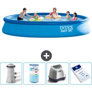 Intex Rond Opblaasbaar Easy Set Zwembad - 457 x 84 cm - Blauw - Inclusief Pomp Filter - Zoutwatersysteem - Zwembadzout