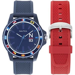 Nautica Finn World Analoog Horloge Case: 100% #Tide Ocean Material | Armband: 100% Bio-Based Pu 45 NAPFWF307