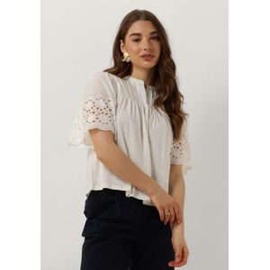 Ruby Tuesday Salome Blouse With Half Embro Sleeves And Round Neck Dames - Jurken - Wit - Maat 34