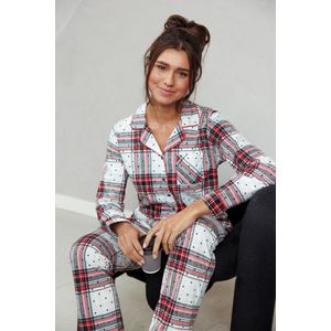 Rebelle ruiten en stippen pyjama - Rood - Maat - 38