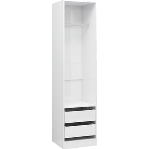 vidaXL Kledingkast Hoogglans Wit met Lades 200 cm Kledingkast - Garderobe - Houten Kast - Witte Kast - Compact Meubilair