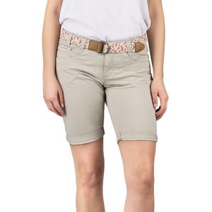 DENIMFY Dames Short Broeken DFPia regular/straight Fit Beige Volwassenen Bermuda met riem