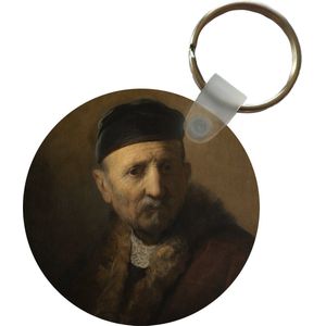 Sleutelhanger - Tronie van een oude man - Rembrandt van Rijn - Plastic - Rond - Uitdeelcadeautjes