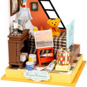 Crafts&Co Miniatuur Bouwpakket Volwassenen - Hout - DIY Poppenhuis - Bouwpakket - Dream Bedroom