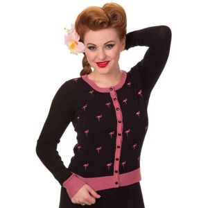 Dancing Days - GOLDEN TOUCH Cardigan - 3XL - Zwart/Roze