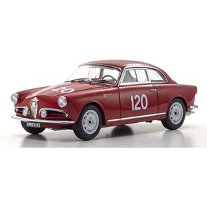 Het 1:18 gegoten model van de Alfa Romeo Giulietta SV Sprint Veloce #120 van de Mille Miglia van 1956. De rijders waren G. Becucci en P. Cazzato. De fabrikant van het schaalmodel is Kyosho. Dit model is alleen online verkrijgbaar