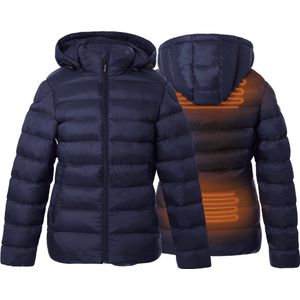 Verwarmde gewatteerde jas - Slim fit voor dames - Met verstelbare kap - Rapid power technologie - blauw